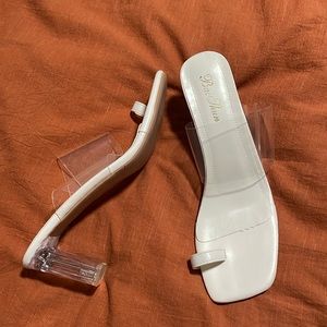 SHEIN, size 40 (9) heeled sandal. With clear heel and strap.